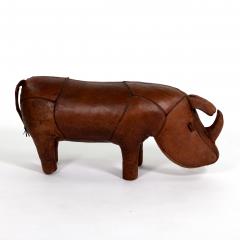  Sarreid Ltd Vintage Leather Rhinoceros Footstool By Sarreid Spain Circa 1970  - 3606859