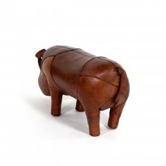  Sarreid Ltd Vintage Leather Rhinoceros Footstool By Sarreid Spain Circa 1970  - 3606860