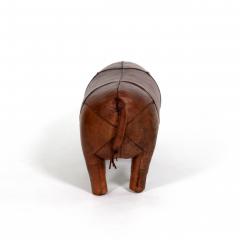  Sarreid Ltd Vintage Leather Rhinoceros Footstool By Sarreid Spain Circa 1970  - 3606862
