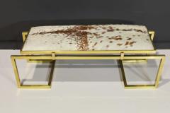  Scala Luxury Scala Luxury Clasp Bench in Soild Brass and Hair on Hide Upholstery - 2280149