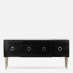  Scala Luxury Scala Luxury Modern Black Goatskin Lacquered Sideboard Credenza - 3044881