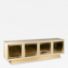  Scala Luxury Scala Luxury Modern Goatskin Lacquered Brass Panello Sideboard Credenza - 3044882