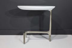  Scala Luxury Scala Luxury Uovo Side Table in Polished Nickel and Polished Goatskin - 2280090