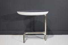  Scala Luxury Scala Luxury Uovo Side Table in Polished Nickel and Shagreen - 2280081