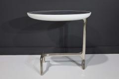  Scala Luxury Scala Luxury Uovo Side Table in Polished Nickel and Shagreen - 2280082