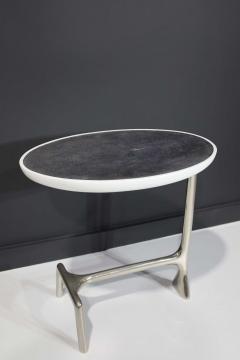  Scala Luxury Scala Luxury Uovo Side Table in Polished Nickel and Shagreen - 2280085