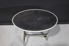  Scala Luxury Scala Luxury Uovo Side Table in Polished Nickel and Shagreen - 2280088