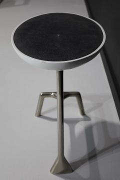  Scala Luxury Scala Luxury Uovo Side Table in Polished Nickel and Shagreen - 2280089