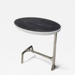  Scala Luxury Scala Luxury Uovo Side Table in Polished Nickel and Shagreen - 2281347