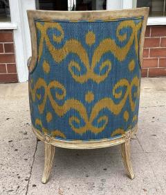  Scalamandre 18th C Style Louis XVI Bergere Chair W Blue and Gold Scalamandre - 3870425