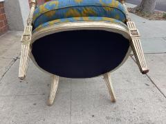  Scalamandre 18th C Style Louis XVI Bergere Chair W Blue and Gold Scalamandre - 3870449