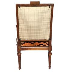  Scalamandre Antique Directoire Fauteuil Arm Chair W Scalamandre Tigre Silk Velvet - 4382822