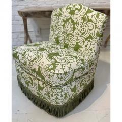  Scalamandre Scalamandre Brentwood Green White Damask Slipper Chair - 3126152