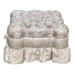  Scalamandre Scalamandre Silk Floral Tufted Upholstered Pouf Ottoman Footstool - 4382787