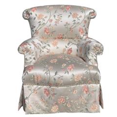  Scalamandre Scalamandre Silk Floral Upholstered Swivel Slipper Chair Joanne Carson Estate - 4382839