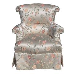  Scalamandre Scalamandre Silk Floral Upholstered Swivel Slipper Chair Joanne Carson Estate - 4382840