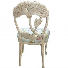  Scalamandre Vermillion Art Nouveau Flower Back Dining Chair W Scalamandre - 4033020