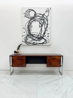  Scandiline Mid Century Chrome and Rosewood Wrapped Desk by Scandiline Furniture 1970s - 3176039