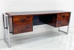  Scandiline Mid Century Chrome and Rosewood Wrapped Desk by Scandiline Furniture 1970s - 3176108
