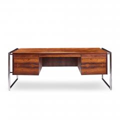 Scandiline Scandiline Mid Century Rosewood and Chrome Executive Desk - 4511225