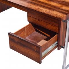  Scandiline Scandiline Mid Century Rosewood and Chrome Executive Desk - 4511233