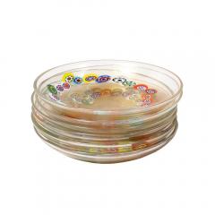  Schiavon Set of 6 Mid Century Hand Blown Murano Millifiori 24 Karat Gold Fleck Plates - 3600139