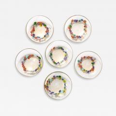  Schiavon Set of 6 Mid Century Hand Blown Murano Millifiori 24 Karat Gold Fleck Plates - 3602988