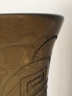  Schneider Glass Art Deco Massive Tall Schneider Wheel Cut Engraved Acid Etched Vase - 1385430