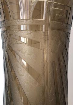  Schneider Glass Art Deco Massive Tall Schneider Wheel Cut Engraved Acid Etched Vase - 1385431