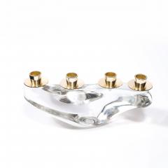  Schneider Mid Century Amorphic Candelabra in Crystal and Brass Signed Schneider - 4566576