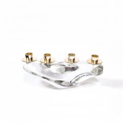  Schneider Mid Century Amorphic Candelabra in Crystal and Brass Signed Schneider - 4566577