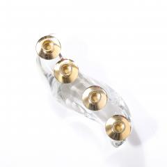  Schneider Mid Century Amorphic Candelabra in Crystal and Brass Signed Schneider - 4566601