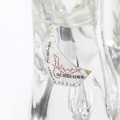  Schneider Mid Century Amorphic Crystal Brass Two Arm Candelabra Signed Schneider - 4623099