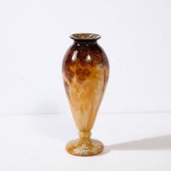  Schneider Pair of Art Deco Vases in Smoked Amethyst Amber Hued Glass by Schneider - 3352625