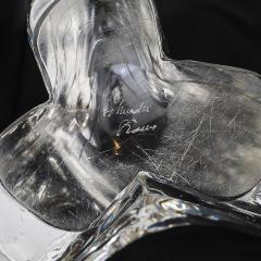  Schneider Pair of Mid Century Amorphic Crystal Brass 3 Arm Candelabra Signed Schneider - 4566589