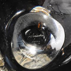  Schneider Pair of Mid Century Amorphic Crystal Brass 3 Arm Candelabra Signed Schneider - 4566590