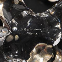  Schneider Pair of Mid Century Amorphic Crystal Brass 4 Arm Candelabras Signed Schneider - 4566642