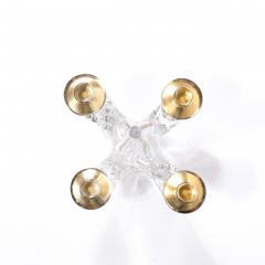  Schneider Pair of Mid Century Crystal Brass Amorphic 4 Arm Candelabra Signed Schneider - 4566586