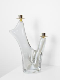  Schneider Pair of Schneider Glass Candleholders - 3906426