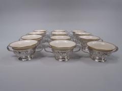  Schofield Co Set of 12 Schofield Baltimore Holders with Lenox Bouillon Inserts - 3767361