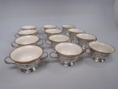  Schofield Co Set of 12 Schofield Baltimore Holders with Lenox Bouillon Inserts - 3767364