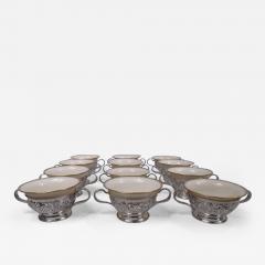  Schofield Co Set of 12 Schofield Baltimore Holders with Lenox Bouillon Inserts - 3771685