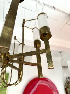  Sciolari Lighting Brass and Glass Tube Chandelier by Sciolari Italy 1960s - 3094689