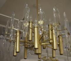  Sciolari Lighting Italian Mid Century Sciolari 12 Light Brass and Crystal Chandelier - 769282