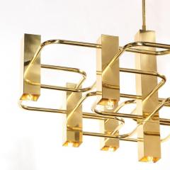  Sciolari Lighting Mid Century Modern Sculptural Curvilinear Brass Chandelier Signed Sciolari - 2809403