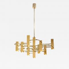  Sciolari Lighting Mid Century Modern Sculptural Curvilinear Brass Chandelier Signed Sciolari - 2812909