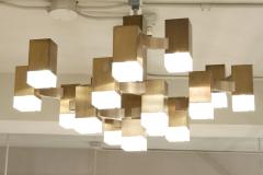  Sciolari Sciolari Cubist Chandelier In Bronze 1960s - 272966