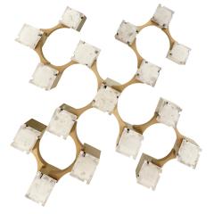  Sciolari Sciolari Cubist Chandelier In Bronze 1960s - 272968