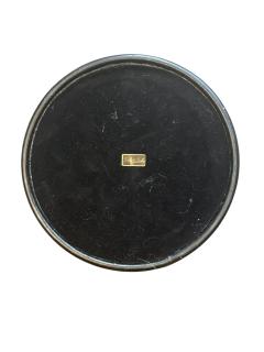  Scully Scully BLACK LEATHER WASTEPAPER BASKET WITH GOLD TRIM - 4695606