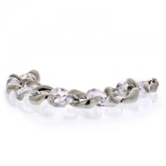  Seaman Schepps SEAMAN SCHEPPS 18K WHITE GOLD CRYSTAL CURB LINK BRACELET - 1886426